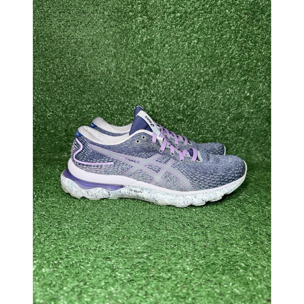Asics Gel Nimbus 24 Women Size 10 Blue Purple Running Gym Shoes Comfort Sneakers